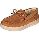 isotoner Men's Slip-on Indoor/Outdoor Microsuede Memory Foam Comfort Moccasin Slippers