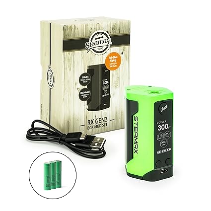 Steamax/Wismec RX Gen3 Akkuträger 300 Watt + 3 x 18650 Akku (je 2500 mAh) Mod-Box-Set (grün)