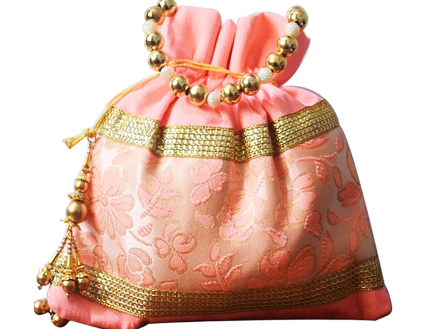 aya fashion designer royal ethnic clutch silk potli batwa wallet bag with beads work |suitable for women |hand embrodired and golden lace work |rajasthani