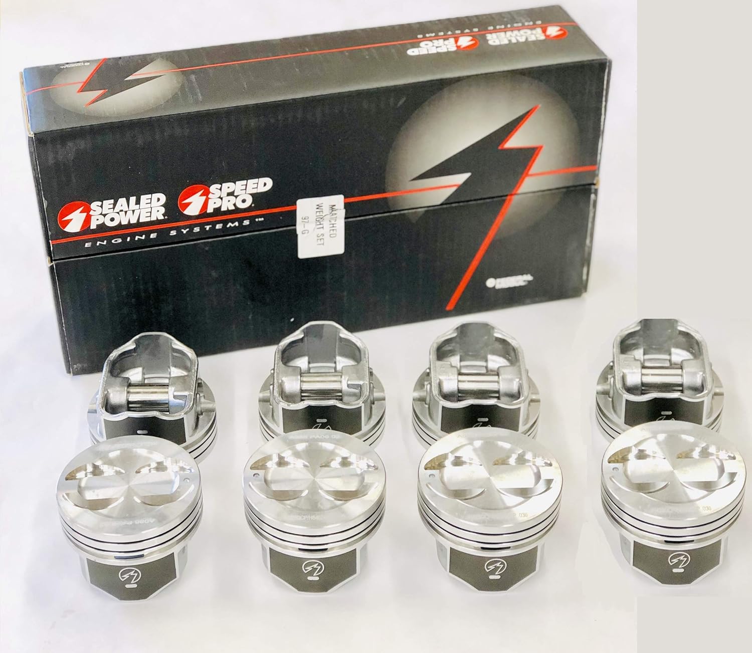 Sealed Power Hyper pistons compatible with Small Block