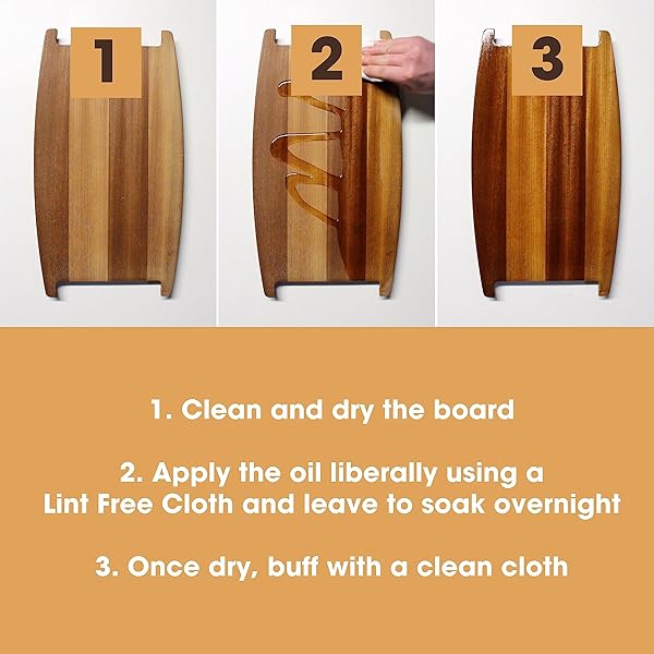 FURNITURE CLINIC NATURAL CUTTING BOARD OIL | FOOD GRADE MINERAL OIL FOR WOOD, STONE, & SLATE BUTCHER BLOCKS | QUICK DRYING, TASTELESS, ODORLESS & COLORLESS | RESTORE | PROTECT (8.5OZ/250ML)