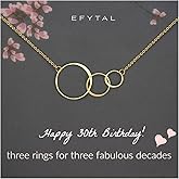 EFYTAL 30th Birthday Gifts for Her, Sterling Silver or Gold Plated 3 Circles Necklace, 30 Year Old Happy Birthday Gift for Women, 30th Best Friend Birthday Gifts for Women, 30th Birthday Decorations