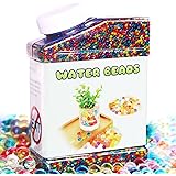 ELONGDI Water Beads Pack Rainbow Mix 50,000 Beads Growing Balls, Jelly Water Gel Beads for Spa Refill, Kids Sensory Toys, Vas