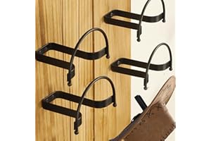 Taozun Cowboy Hat Rack 4 Pack Wall Mount Black Hat Hooks for Display