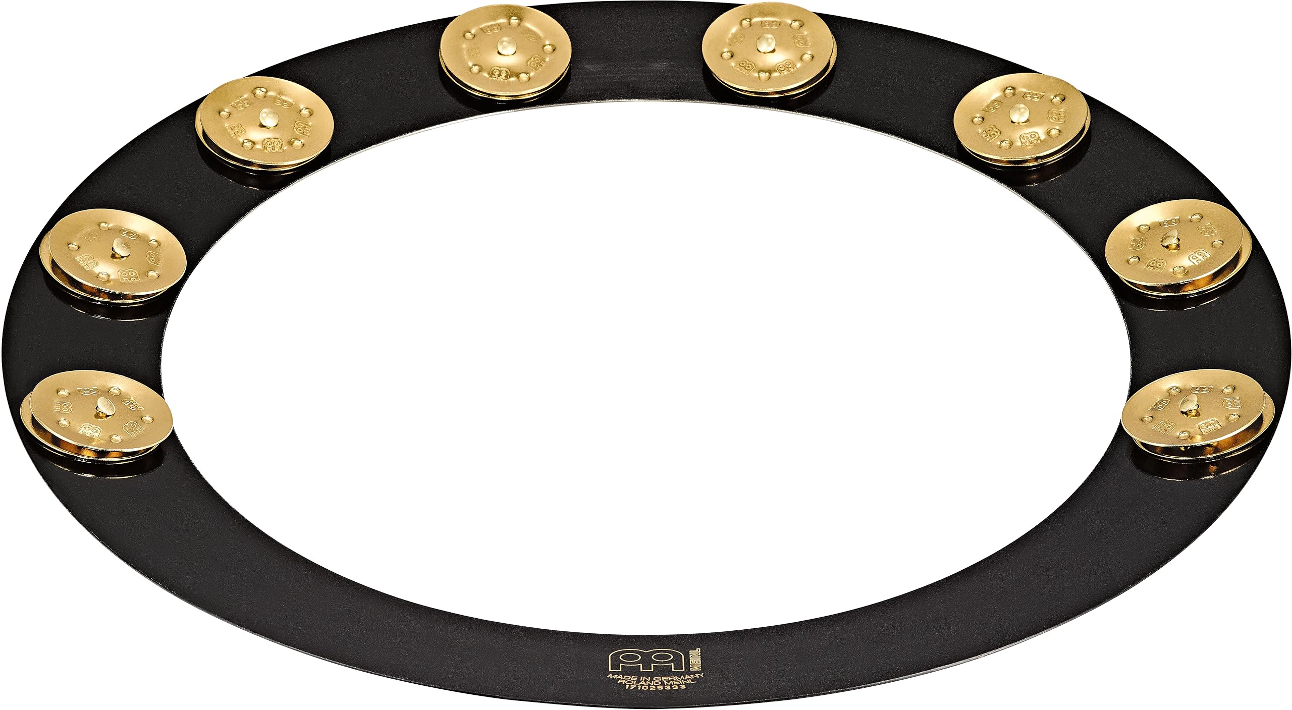 Meinl Percussion Backbeat Pro Tambourine - Tambourine Accessory for Drums with 14-inch Diameter - Brass Alloy / Brass, Black / Gold (BBP14)