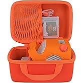 co2CREA Hard Storage Case Compatible with Yoto Player (2nd / 3rd Generation) Kids Audio & Music Player and Charging Dock,Included Transparent Card Holder for 36 Yoto Cards, Orange Case