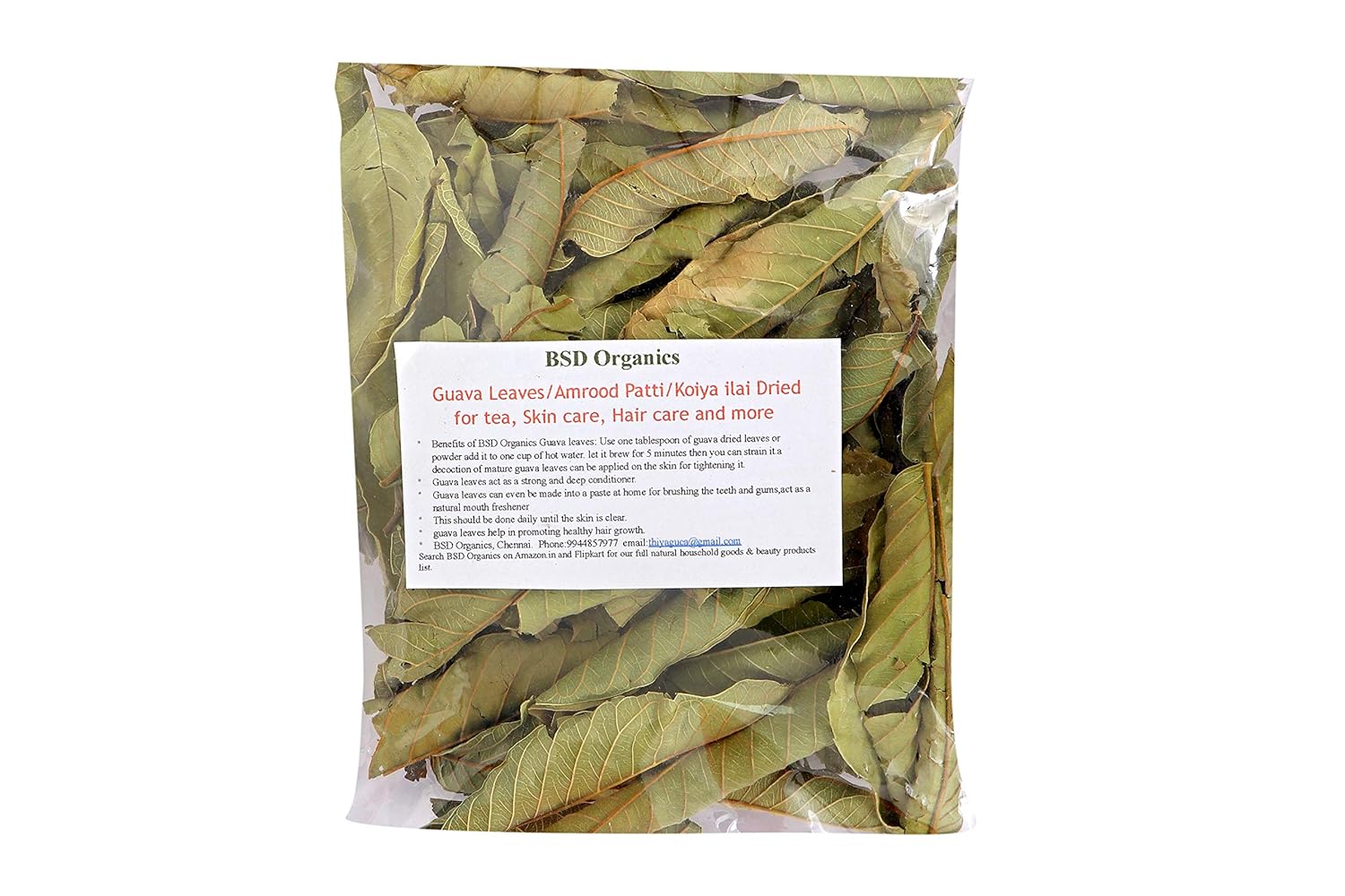 Buy Bsd Organics Guava Leaves Amrood Patti Koiya Ilai Dried For