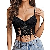 Avidlove Womens Lace Bralette Underwire Corset Tops Camisoles Bustier Crop Tops Y2k