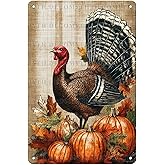 Thanksgiving Turkey Metal Tin Sign Vintage Rustic Wall Decor Fall Harvest Autumn Retro Plaque 12 * 8inch