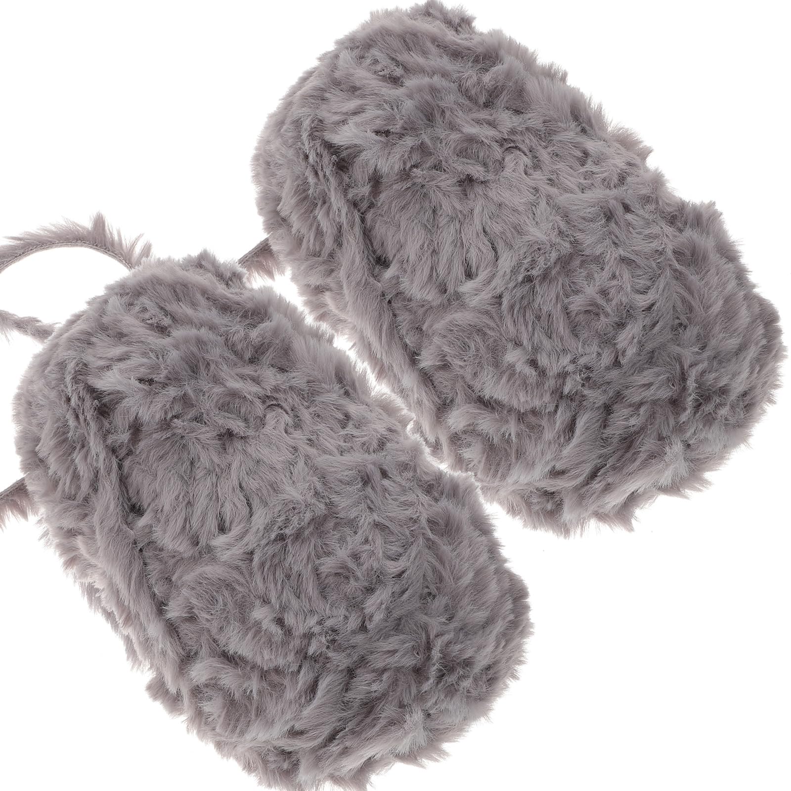 Healifty 2pcs Imitation Knitting Yarn Soft Fluffy Yarn Faux Yarn for Crochet for Clothes Scarf(Grey)
