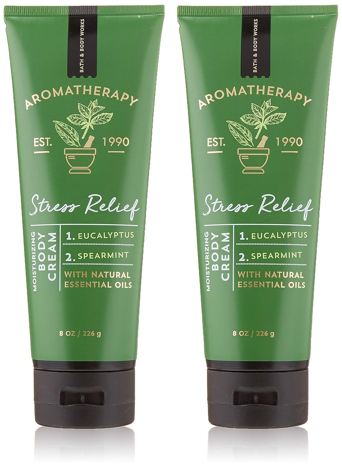 Bath & Body Works Aromatherapy Stress Relief Eucalyptus Spearmint Body Cream 8.0 oz, 226g (2 Pack) : Beauty