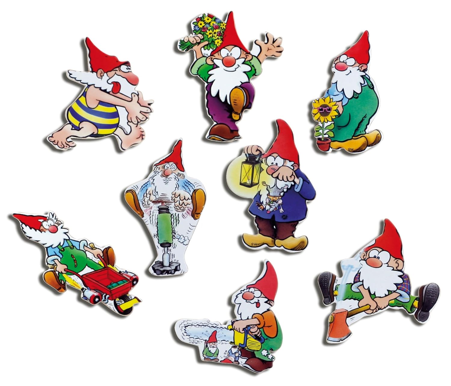 Imanes Gnom - set de 8 imanes con fotos de ocupados enanos ...