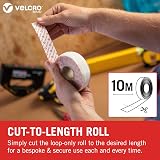 VELCRO Brand Stick On Loop Only Tape White 20mm x 10m Cut-to-Length Strong Self view 5