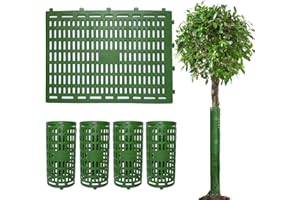 KEKE COO 4 Pack Tree Trunk Protectors 15" x 10" Expandable Weather-Proof Mesh Tree Bark Protector Flexible Plastic Plant Cover Tree Guards for Preventing Tree Trunk from Trimmers Mowers Rodents