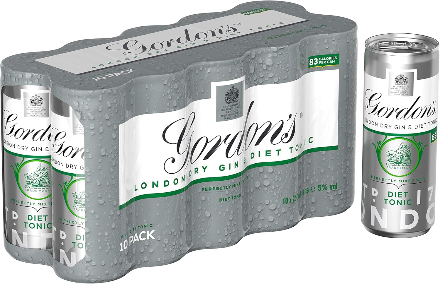 Gordon's Gin & Slimline Tonic Premix, 10 x 250 ml Amazon.co.uk Prime