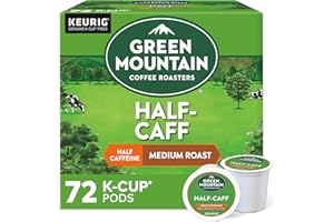 Green Mountain Coffee Roasters Half Caff Keurig Single-Serve K-Cup pods, Medium Roast Coffee, 72 Count