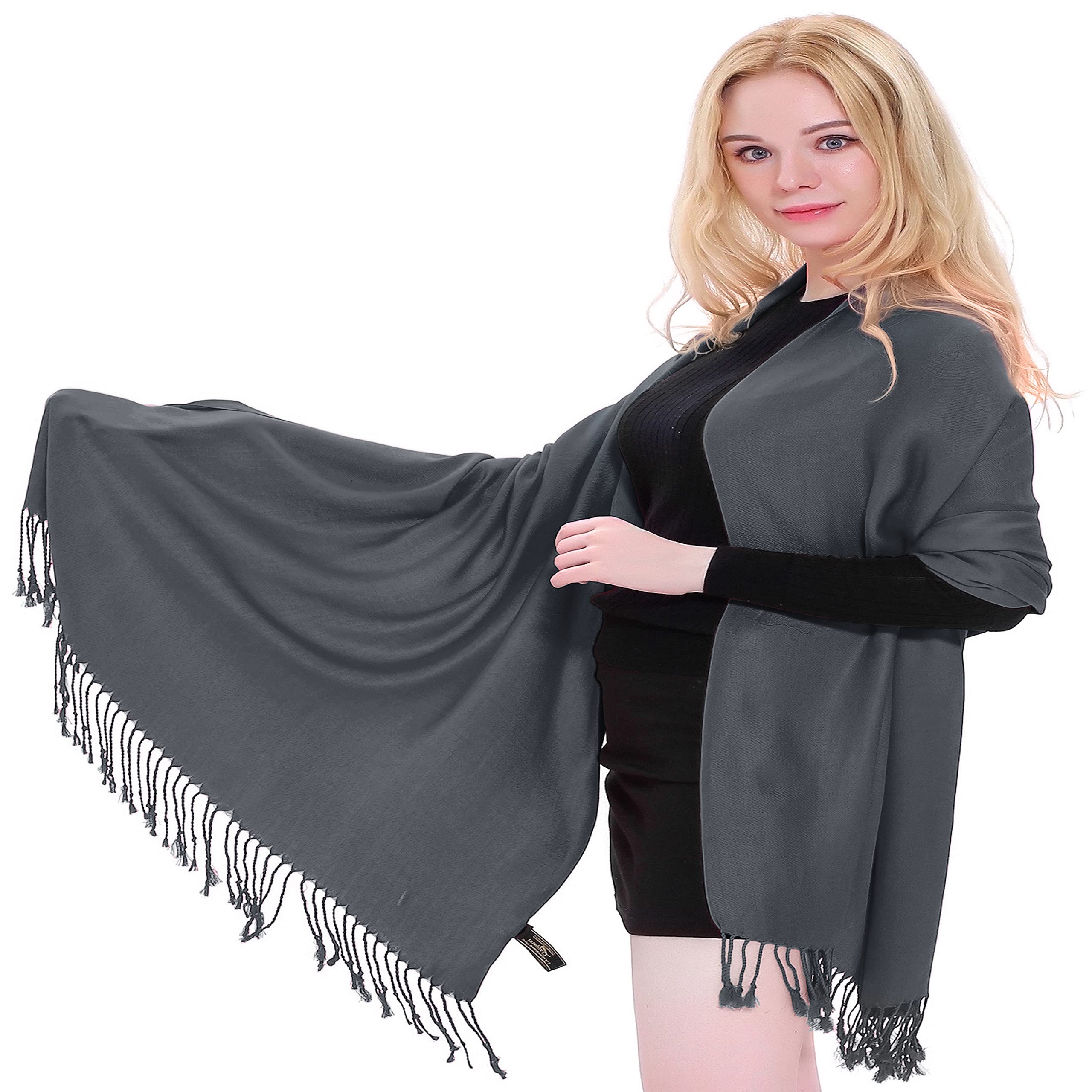 Scialle Pashmina CJ Apparel Con Motivo Farfalla - Seconda Scelta - 196x70 Cm - Leggero E Morbido - 4