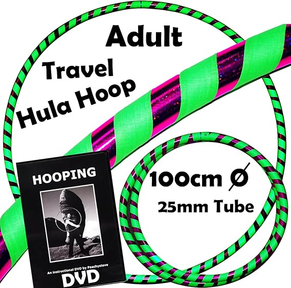 PRO Hula Hoops (UltraGrip/Glitter Deco) Weighted TRAVEL Hula Hoop