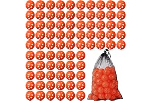 MiniInflat 80 Pack Practice Golf Balls Limited Flight Golf Ball 42 mm Golf Training Ball Airflow Hollow Plastic Ball for Women Men Indoor Outdoor Driving Range Swing Practice Home