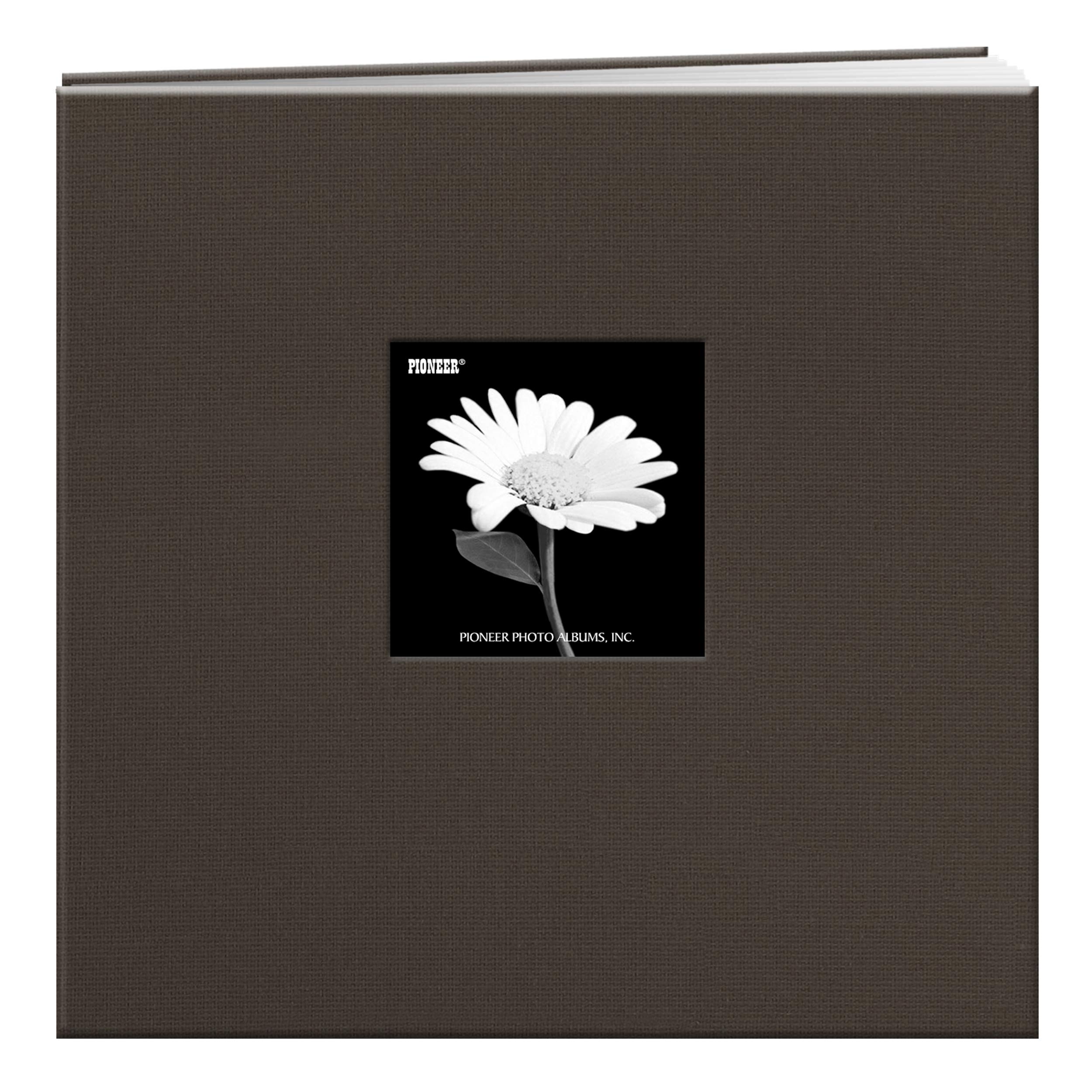 Pioneer 12 x 12-inch Fabric Frame Post Bound Scrapbook, Warm Mocha