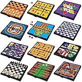 Gamie Magnetic Board Travel Games for Kids, Includes 12 Retro Fun Games - 5" Compact Design, Individually Boxed Travel Essentials for Kids Road Trip/Airplane/Camping, Stocking Stuffers for All Ages