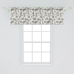 Ambesonne Sketchy Window Valance, Vintage Retro