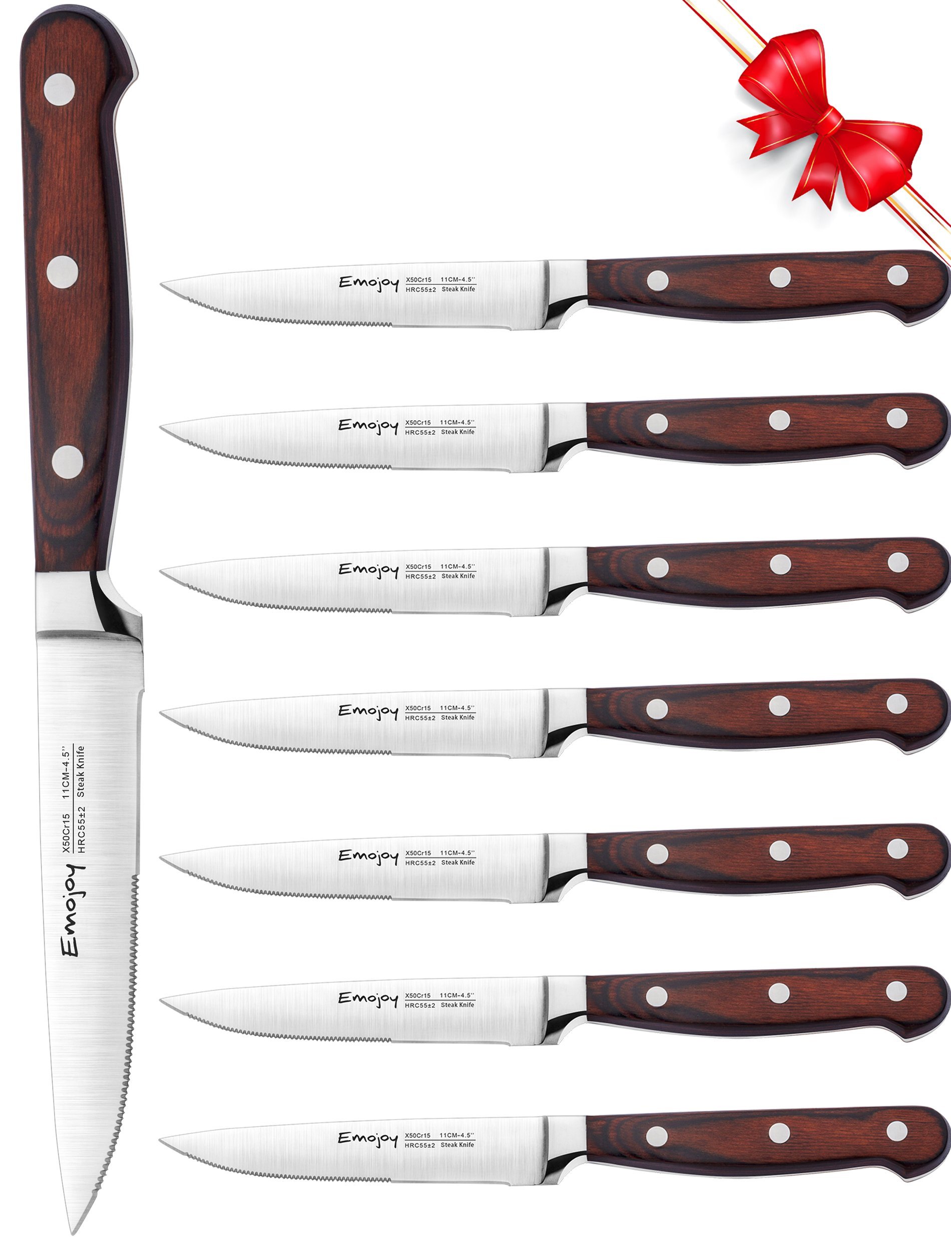 Steak knives, Emojoy Steak knife set, Stainless Steel Steak Knives