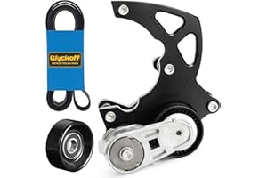 Wyckoff LS Swap R4 AC Compressor Bracket Kit, High Mount A/C Brackets Compatible with Chevy GMC SUV Truck Vortec Engines LSX LS2 LS3 LS6 LQ LQ4 LQ9 Includes Tensioner, Idler Pulley, Serpentine Belt