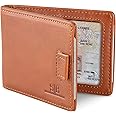 SERMAN BRANDS RFID Blocking Slim Money Clip Wallet – Leather Bifold Front Pocket Minimalist Mens Wallet with Money Clip for Men, Small Credit Card Holder Wallet - Travel Wallet with Gift Box