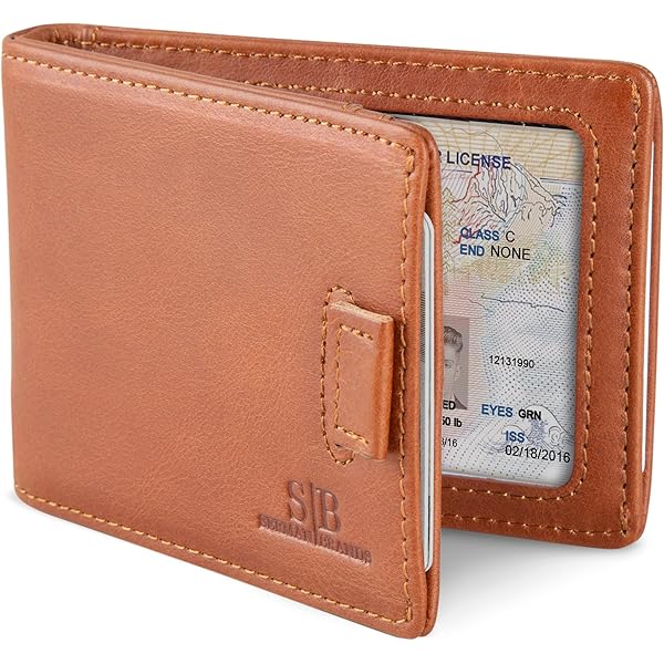 HORNBULL Men's Stella Genuine Leather RFID Blocking Wallet - Rust Color, 9 Card Slots, Zippered Compartments