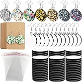 Riceshoot 800 Pcs Sublimation Earring Blanks Bulk with Hooks, Jump Rings, Plugs, Cards Holder and Transparent Packaging Bags Unfinished MDF Earring for DIY Making
