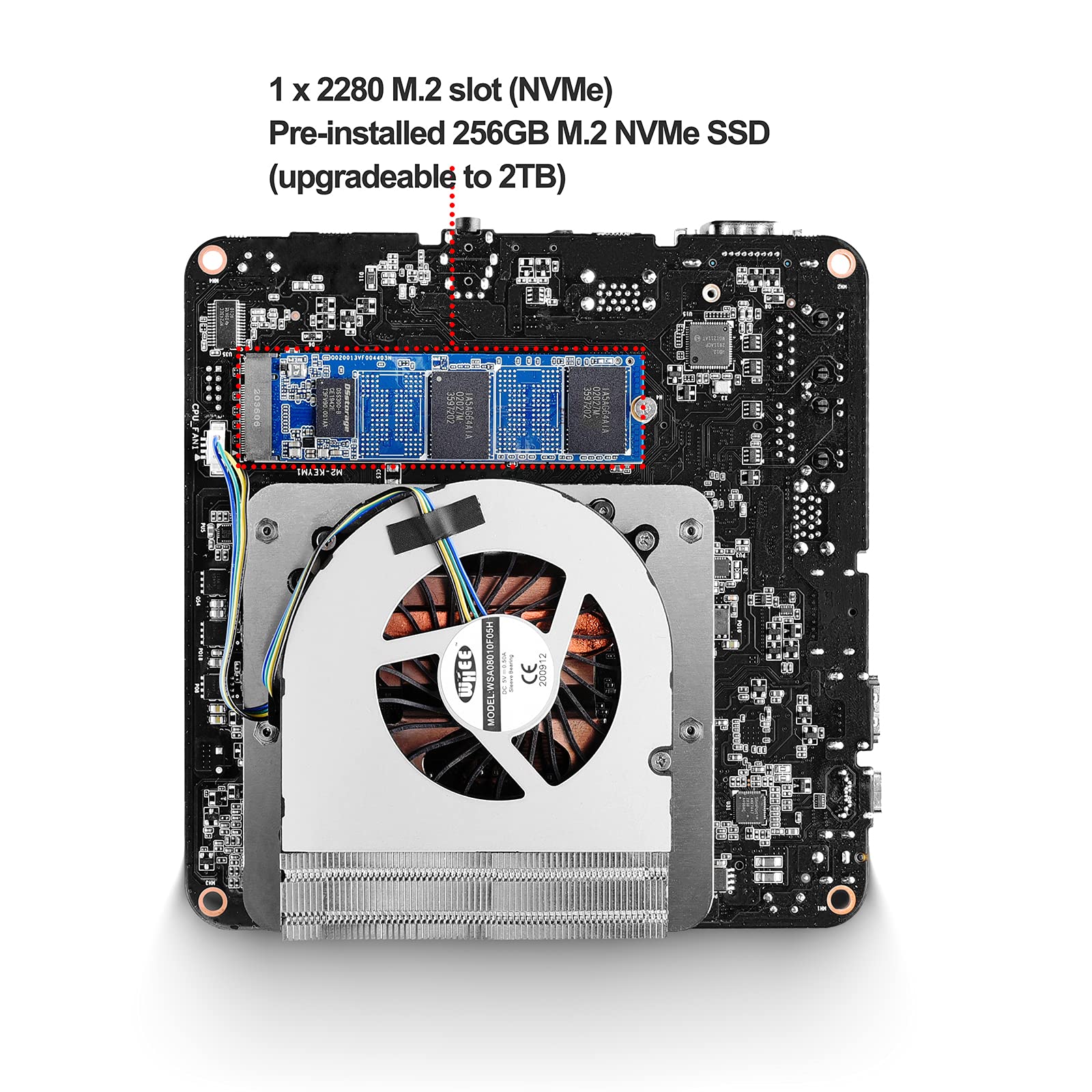 MINIX NGC-5, Intel i5-8279U Mini PC 8GB/256GB M.2 NVMe SSD, Triple 4K @ 60Hz Display/HDMI 2.0/ USB-C/DP/2xGigabit Ethernet/4USB 3.1. Support 4G LTE, SSD (SATA), Auto Power On