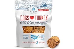 Farmland Traditions Filler Free Dogs Love Turkey & Sweet Potato Premium Jerky Treats for Dogs, 1 lb. Bag