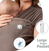trekki Pocket Wrap Baby Carrier with Front Pocket Cotton Sling 0-35lbs view 2