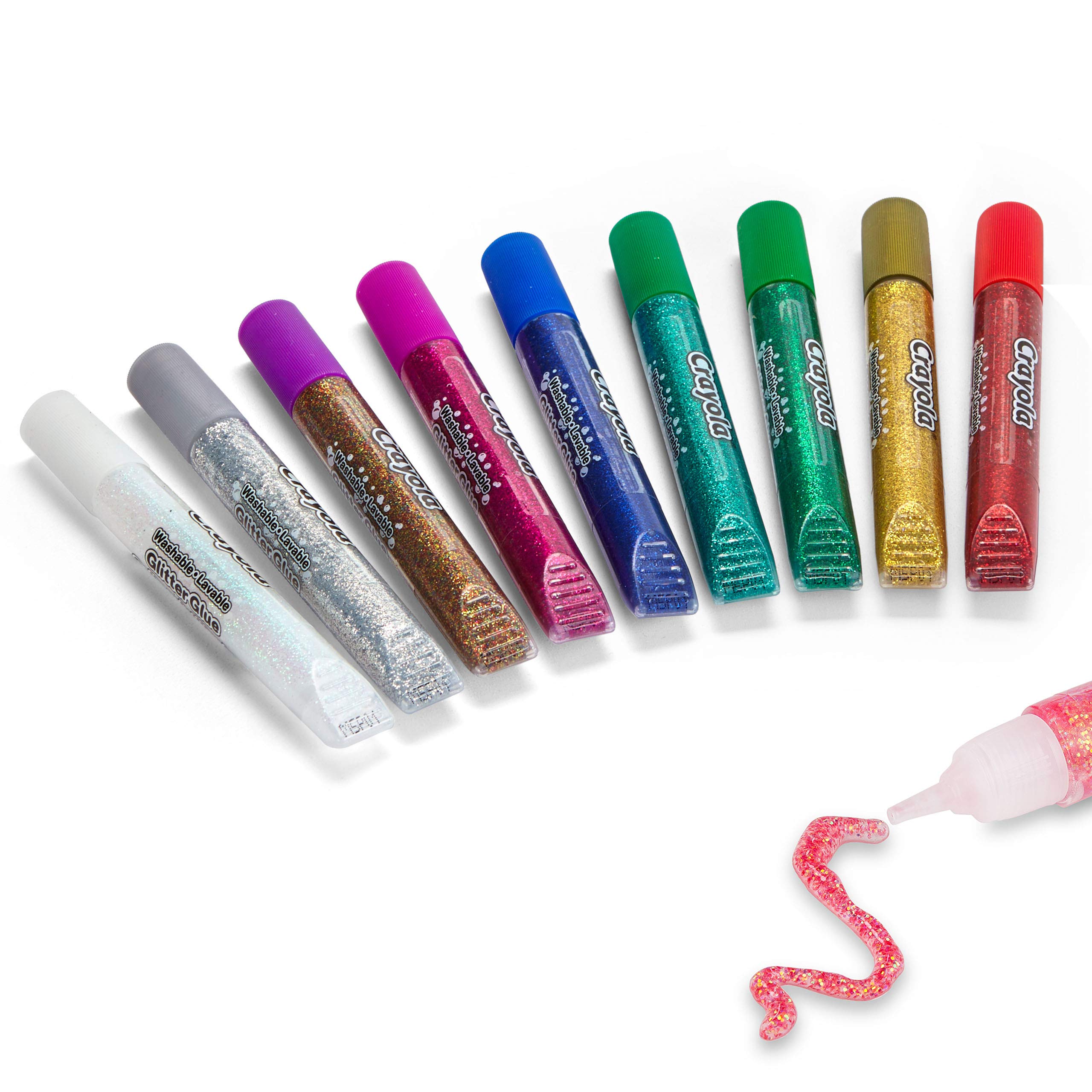 Crayola Washable Glitter Glue Pens, 9 Count, Colors may vary
