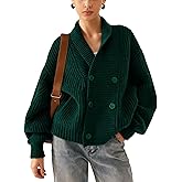 Xiaoxuemeng Womens Knitted Cardigan Sweater Button Down Shawl Collar Cardigan Jackets Chunky Ribbed Knit Sweater Top