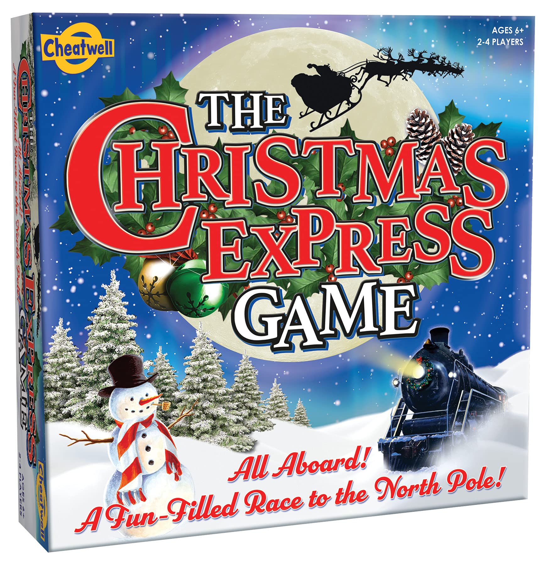 Cheatwell Games Christmas Express Board Game – All Aboard a Fun-Filled Race to The North Pole – for 2 to 4 Players Ages 8 and up