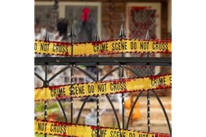 NUMYAWL Crime Scene Do Not Cross Tape, Horror Decorations, Hazard Barricade Caution Tape, 3 Inch x 82 Ft, Scary Warning for Murder Mystery Party, Dorm Apartment Decor, Danger Area