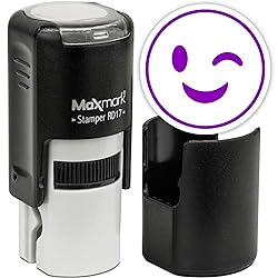 MaxMark Round Self Inking Emoji Stamp - Wink