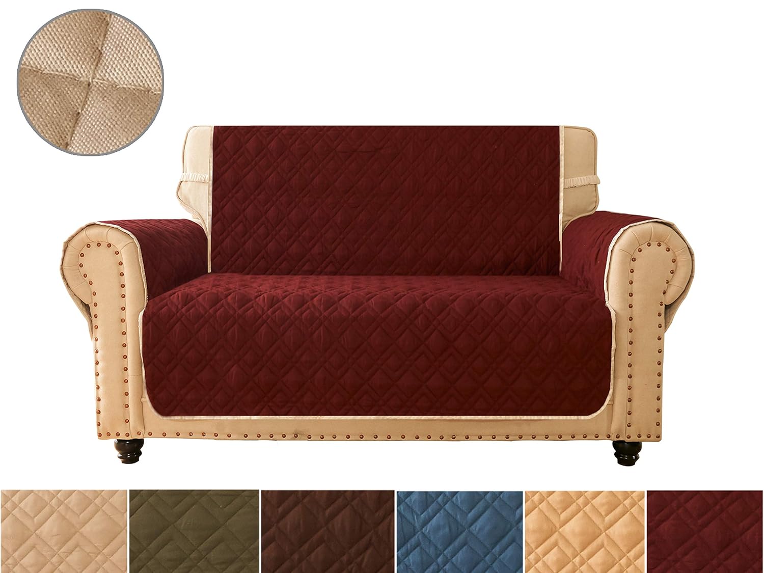 Best living room recliner seat cover – maroon color