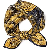 SHIROUYU 100% Mulberry Silk Scarf 21 "x 21" Square - Neck Scarf - Women Men Small Square Pocket Scarf - With Gift Packed