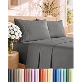 Queen Size 4 Piece Sheet Set - Breathable & Cooling Sheets - Dark Grey | Hotel Luxury Bed Sheets for Women & Men, Deep Pocket