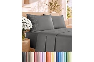 Queen Size 4 Piece Sheet Set - Breathable & Cooling Sheets - Dark…