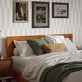 AFI, Orlando Full Adjustable Modern Wood Panel Headboard, Light Toffee