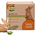 Raj Bulk Disposable Palm Leaf Bowls for Bunnies – 4 Packs of 25 (100 Bowls Total) | 4" Compostable Natural Bowl | Safe Bunny Chew Toys & Treat Dishes | Eco-Friendly Bamboo Alternative