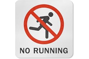 SmartSign “No Running” Adhesive Pool Marker with Graphic, 20 mil Laminated Vinyl with Anti-Skid Pebbled Surface, 5.75" x 5.75", Red, Black, and White, Made in USA