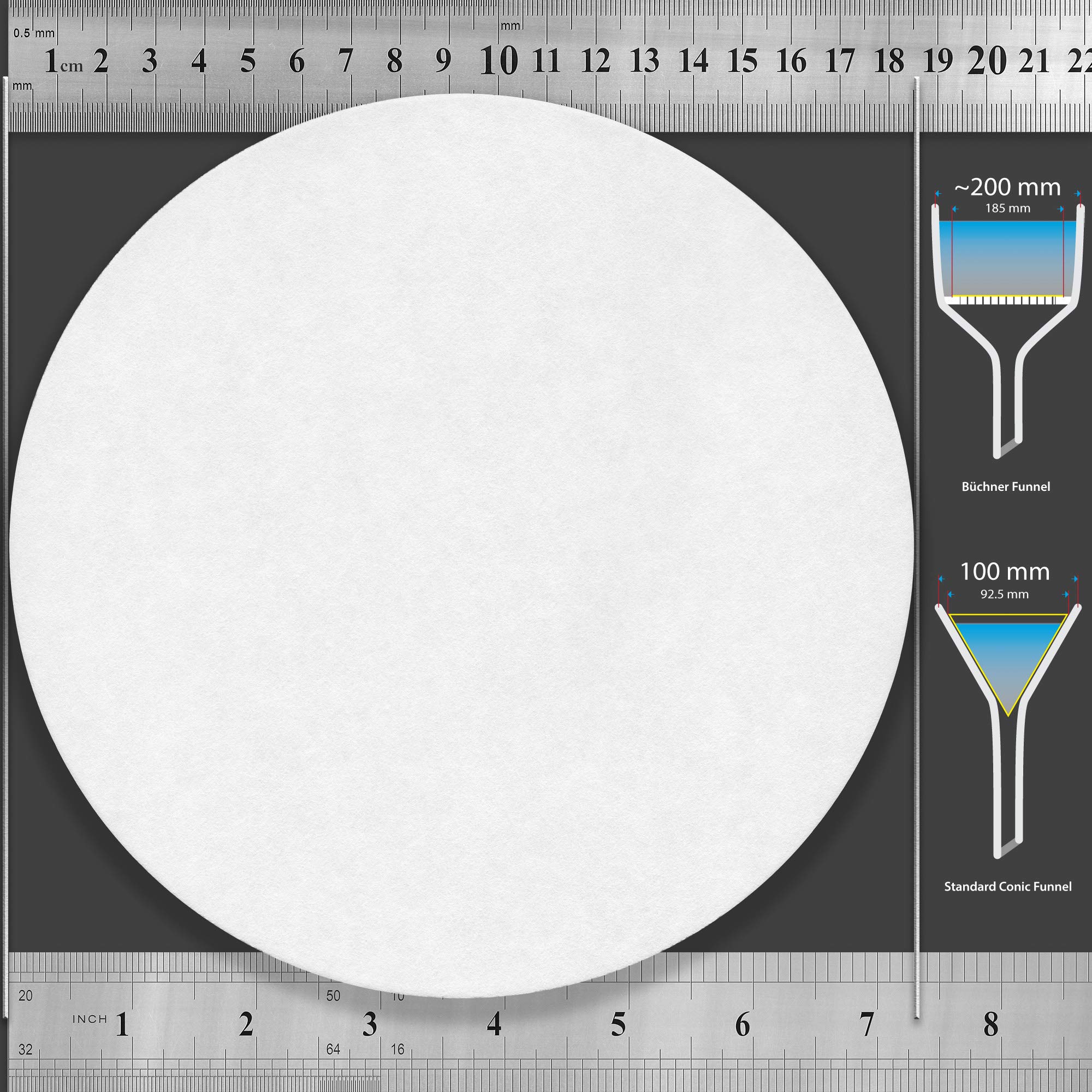 Glass Microfiber Filter Paper - 1610-1850 - Grade 161, 18.50cm main image 0