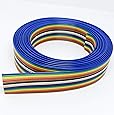 Pc Accessories - 10 Feet IDC 16P 1.27mm Rainbow Color Flat Ribbon Cable 16 Conductors for 2.54mm Connectors