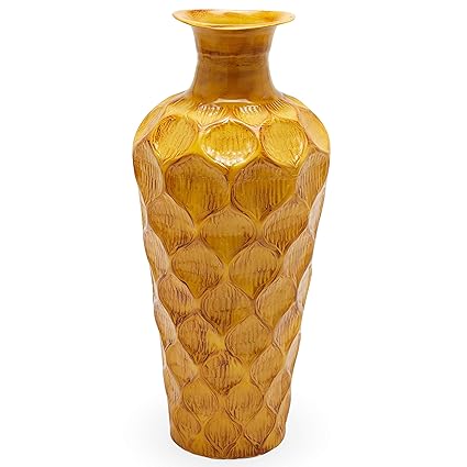 Amazon Com Aromzen Jamaican Yellow Floor Vase Home Kitchen