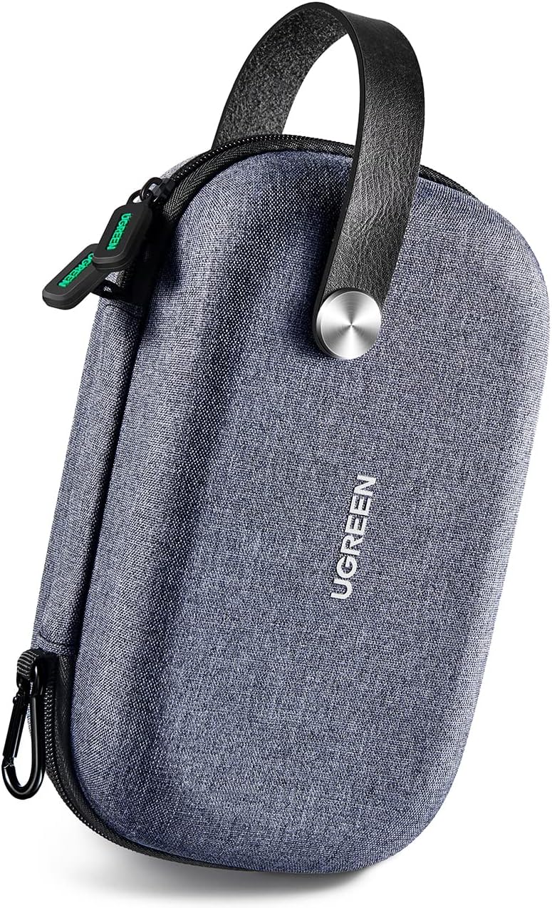 UGREEN Grey Travel Cable Organiser Bag Small Hard Case for Charger Adapter